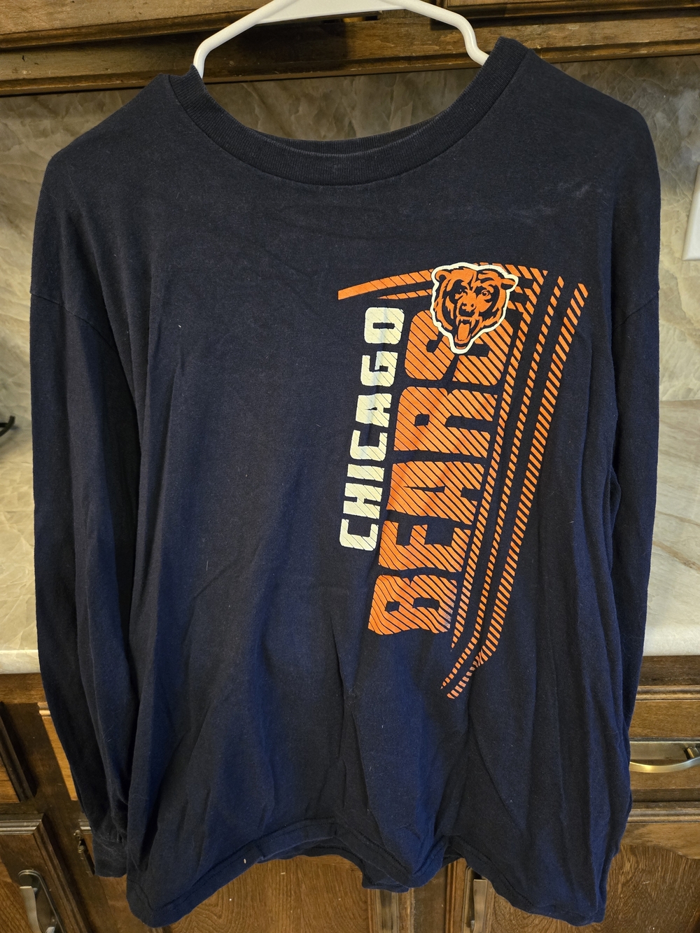 Chicago Bears Team Apparel Navy and Orange NFL Graphic Long Sleeve Tee